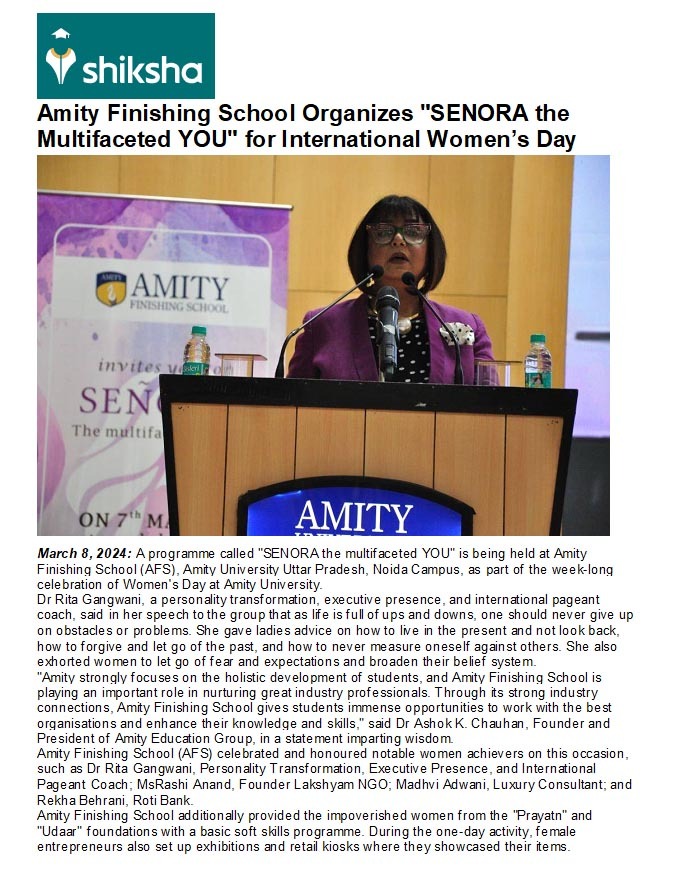 Amity Finishing School organizes a workshop titled, Tehzeeb and Tyohar for students